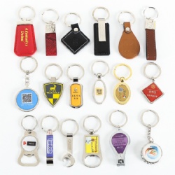Custom PU and metal keychain